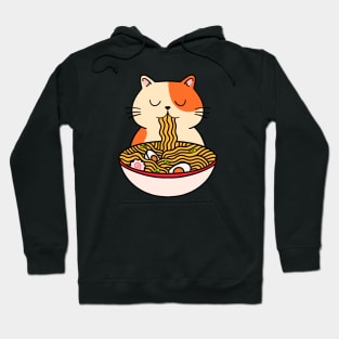 Cat Kawaii Eating Ramen Japanese Aesthetic Hoodie